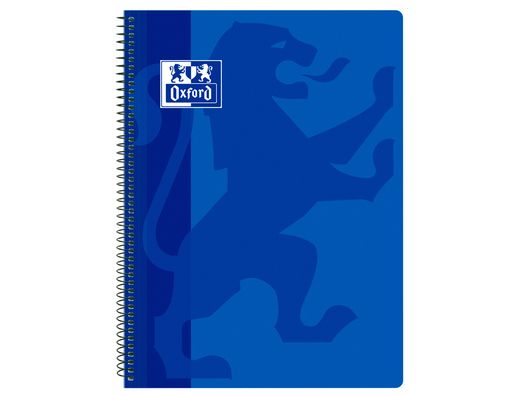 Cuaderno espiral oxford school classic tapa polipropileno folio 80 hojas cuadro 4 mm con margen azul
