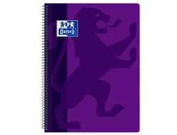 Cuaderno espiral oxford school classic tapa polipropileno folio 80 hojas cuadro 4 mm con margen