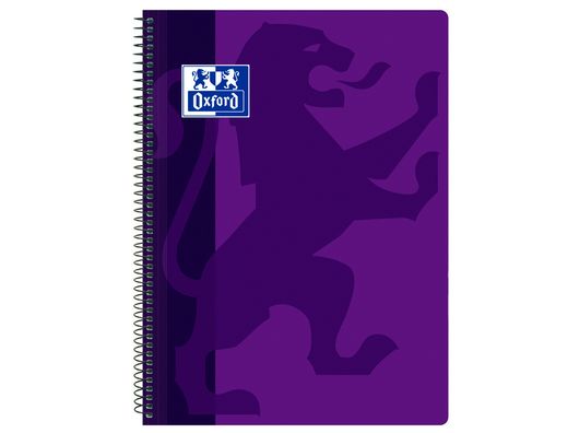 Cuaderno espiral oxford school classic tapa polipropileno folio 80 hojas cuadro 4 mm con margen