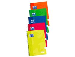Cuaderno espiral oxford tapas extradura folio 80 hojas cuadro 4 mm write & erase pizarra pack 4+1 unidades