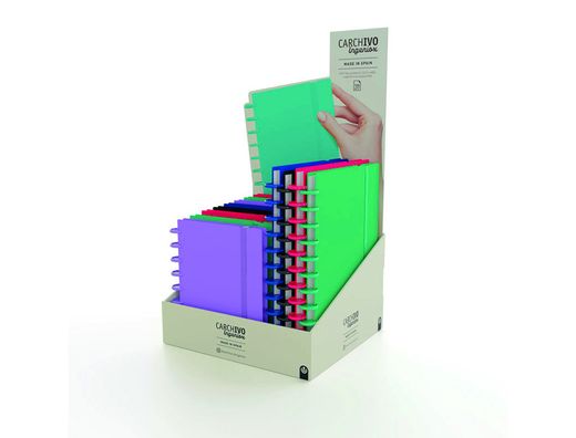 Cuaderno igeniox foam intenso cuadricula expositor de 12 unidades surtidas