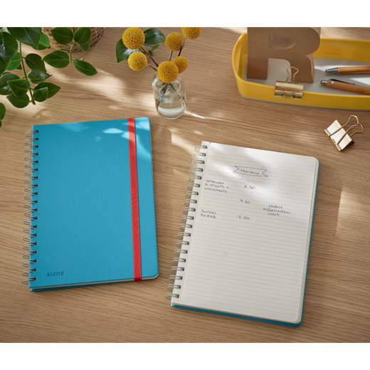 Cuaderno Wiro Leitz Cosy. Tapas duras. 80 hojas rayado horizontal, DIN B5, azul