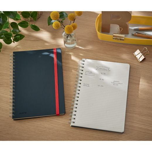 Cuaderno Wiro Leitz Cosy. Tapas duras. 80 hojas rayado horizontal, DIN B5, gris