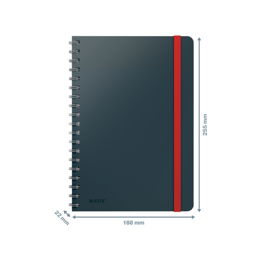 Cuaderno Wiro Leitz Cosy. Tapas duras. 80 hojas rayado horizontal, DIN B5, gris
