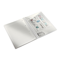 Cuaderno Wiro Leitz WOW. PP. 80 hojas cuadrícula 5,DIN A4, azul