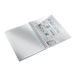 Cuaderno Wiro Leitz WOW. PP. 80 hojas cuadrícula 5,DIN A4, blanco