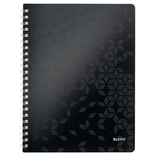 Cuaderno Wiro Leitz WOW. PP. 80 hojas cuadrícula 5,DIN A4, negro