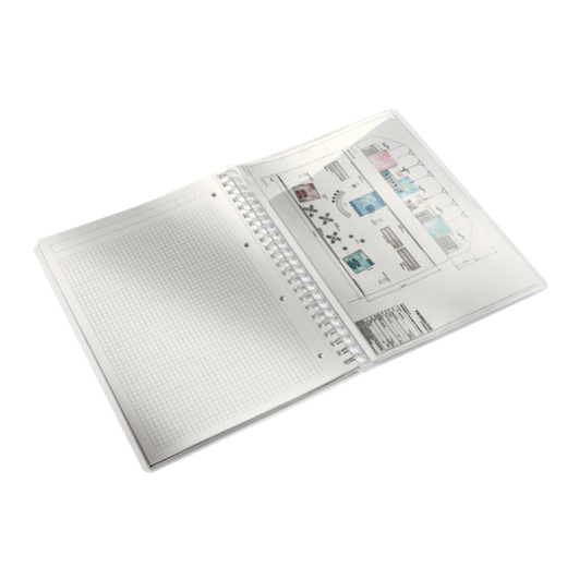 Cuaderno Wiro Leitz WOW. PP. 80 hojas cuadrícula 5,DIN A4, turquesa