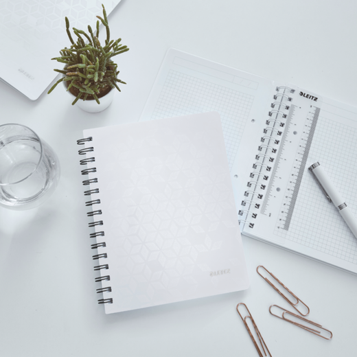Cuaderno Wiro Leitz WOW. PP. 80 hojas cuadrícula 5,DIN A5, blanco
