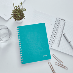 Cuaderno Wiro Leitz WOW. PP. 80 hojas cuadrícula 5,DIN A5, turquesa