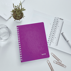Cuaderno Wiro Leitz WOW. PP. 80 hojas cuadrícula 5,DIN A5, violeta