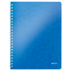 Cuaderno Wiro Leitz WOW. PP. 80 hojas rayado horizontal, DIN A4, azul