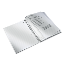 Cuaderno Wiro Leitz WOW. PP. 80 hojas rayado horizontal, DIN A4, blanco