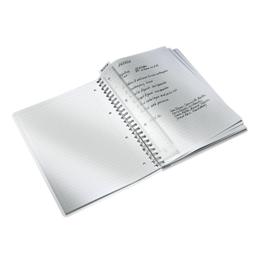 Cuaderno Wiro Leitz WOW. PP. 80 hojas rayado horizontal, DIN A4, blanco
