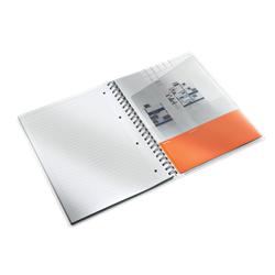 Cuaderno Wiro Leitz WOW. PP. 80 hojas rayado horizontal, DIN A4, blanco