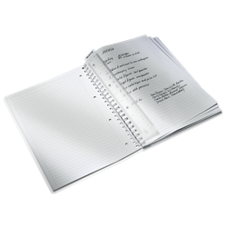Cuaderno Wiro Leitz WOW. PP. 80 hojas rayado horizontal, DIN A4, negro