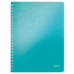 Cuaderno Wiro Leitz WOW. PP. 80 hojas rayado horizontal, DIN A4, turquesa