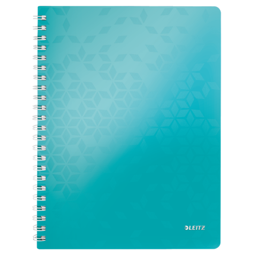Cuaderno Wiro Leitz WOW. PP. 80 hojas rayado horizontal, DIN A4, turquesa