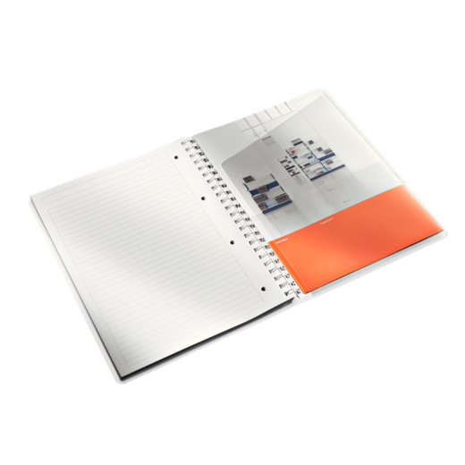 Cuaderno Wiro Leitz WOW. PP. 80 hojas rayado horizontal, DIN A4, turquesa