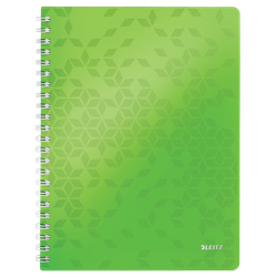 Cuaderno Wiro Leitz WOW. PP. 80 hojas rayado horizontal, DIN A4, verde