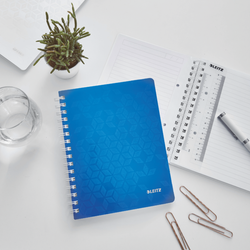 Cuaderno Wiro Leitz WOW. PP. 80 hojas rayado horizontal,DIN A5, azul