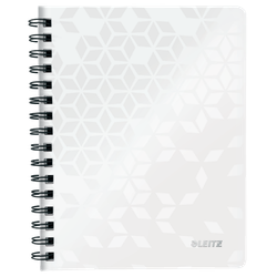 Cuaderno Wiro Leitz WOW. PP. 80 hojas rayado horizontal,DIN A5, blanco