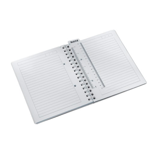 Cuaderno Wiro Leitz WOW. PP. 80 hojas rayado horizontal,DIN A5, blanco