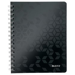 Cuaderno Wiro Leitz WOW. PP. 80 hojas rayado horizontal,DIN A5, negro