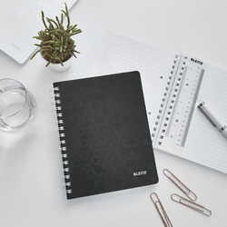 Cuaderno Wiro Leitz WOW. PP. 80 hojas rayado horizontal,DIN A5, negro