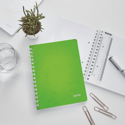 Cuaderno Wiro Leitz WOW. PP. 80 hojas rayado horizontal,DIN A5, verde