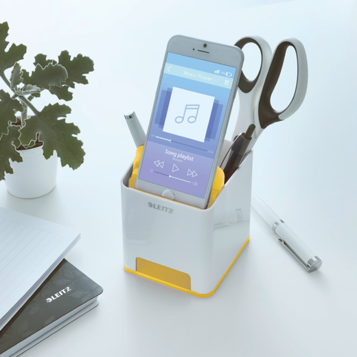 Cubilete Leitz WOW DUAL, amarillo/blanco