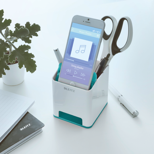 Cubilete Leitz WOW DUAL, turquesa/blanco