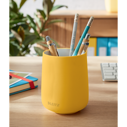Cubilete porta lápices Leitz Cosy, amarillo