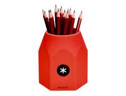 Cubilete portalapices antartik silicona hexagonal colores surtidos intensos azul mostaza negro y rojo