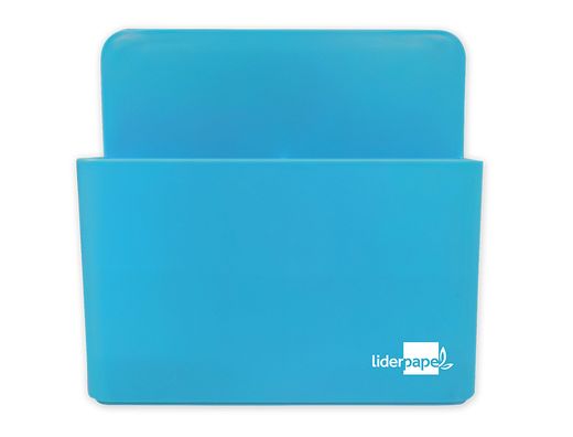 Cubilete portalapices liderpapel plastico magnetico color azul 125x75x40 mm