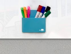 Cubilete portalapices liderpapel plastico magnetico color azul 125x75x40 mm