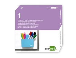 Cubilete portalapices liderpapel plastico magnetico color azul 125x75x40 mm