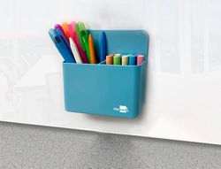 Cubilete portalapices liderpapel plastico magnetico color azul 125x75x40 mm