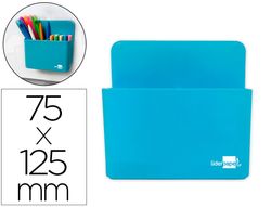 Cubilete portalapices liderpapel plastico magnetico color azul 125x75x40 mm