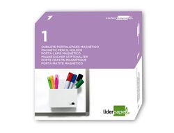 Cubilete portalapices liderpapel plastico magnetico color blanco 125x75x40 mm