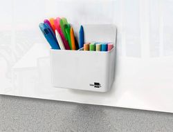 Cubilete portalapices liderpapel plastico magnetico color blanco 125x75x40 mm