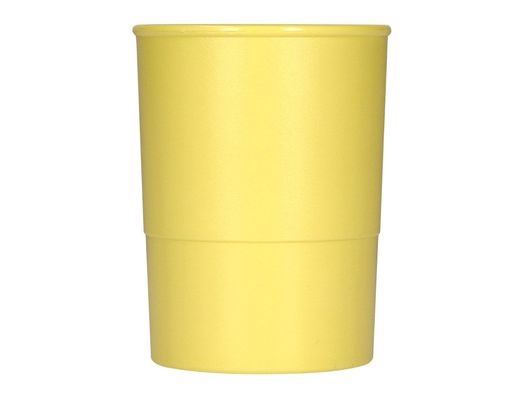 Cubilete portalapices q-connect amarillo pastel opaco plastico diametro 75 mm alto 100 mm