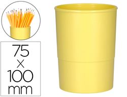 Cubilete portalapices q-connect amarillo pastel opaco plastico diametro 75 mm alto 100 mm