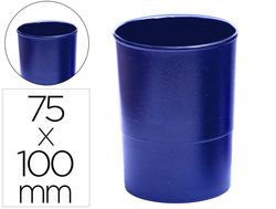 Cubilete portalapices q-connect plastico azul opaco