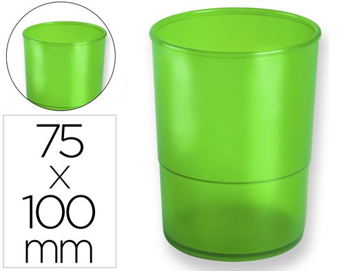 Cubilete portalapices q-connect plastico verde translucido