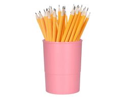 Cubilete portalapices q-connect rosa pastel opaco plastico diametro 75 mm alto 100 mm