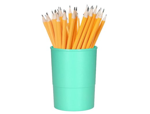 Cubilete portalapices q-connect verde menta pastel opaco plastico diametro 75 mm alto 100 mm