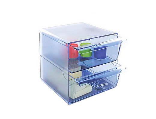 Cubo Archivo 2000 con 2 cajones azul translúcido