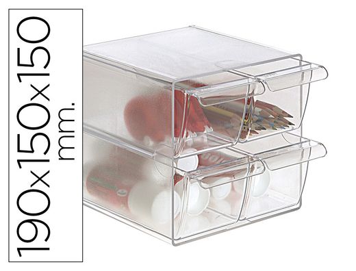Cubo Archivo 2000 con 4 cajones pequeños cristal