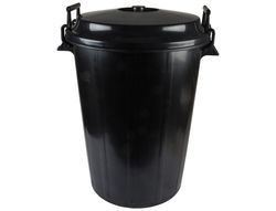 Cubo de Basura Negro con Tapa para Bolsas 85X105Cm 100 Litros